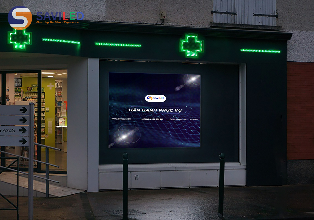 SAVILED cung cấp màn hình LED 100 inch quảng cáo ngoài cửa hàng