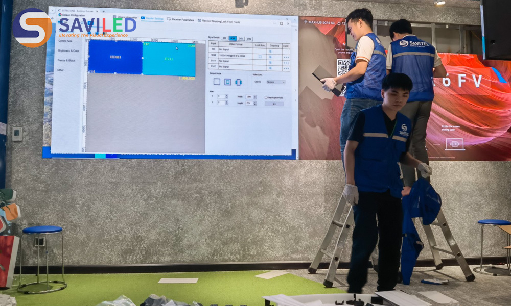 Màn hình LED 1000 inch cho văn phòng do nhân viên SAVILED lắp đặt