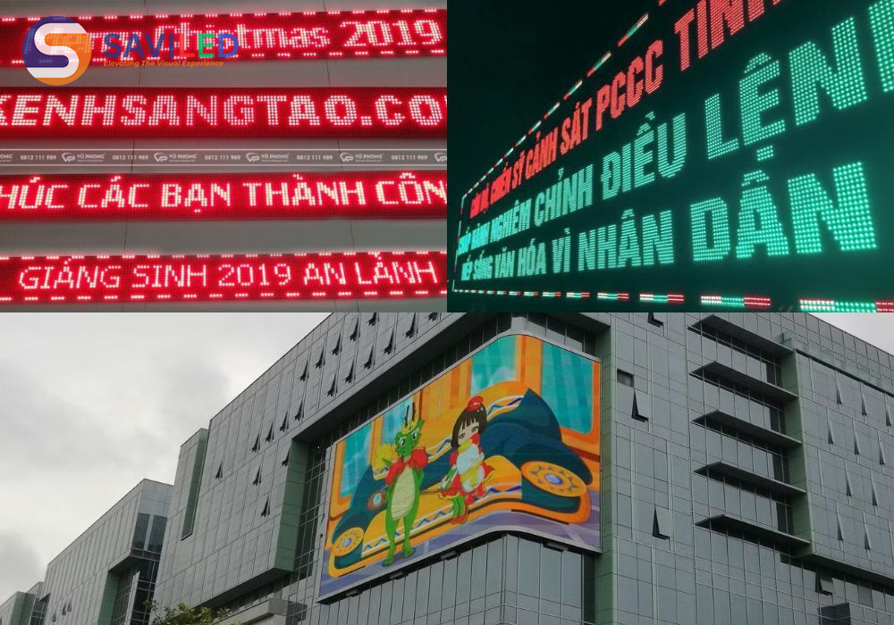 Màn hình LED theo màu sắc hiển thị do SAVILED cung cấp