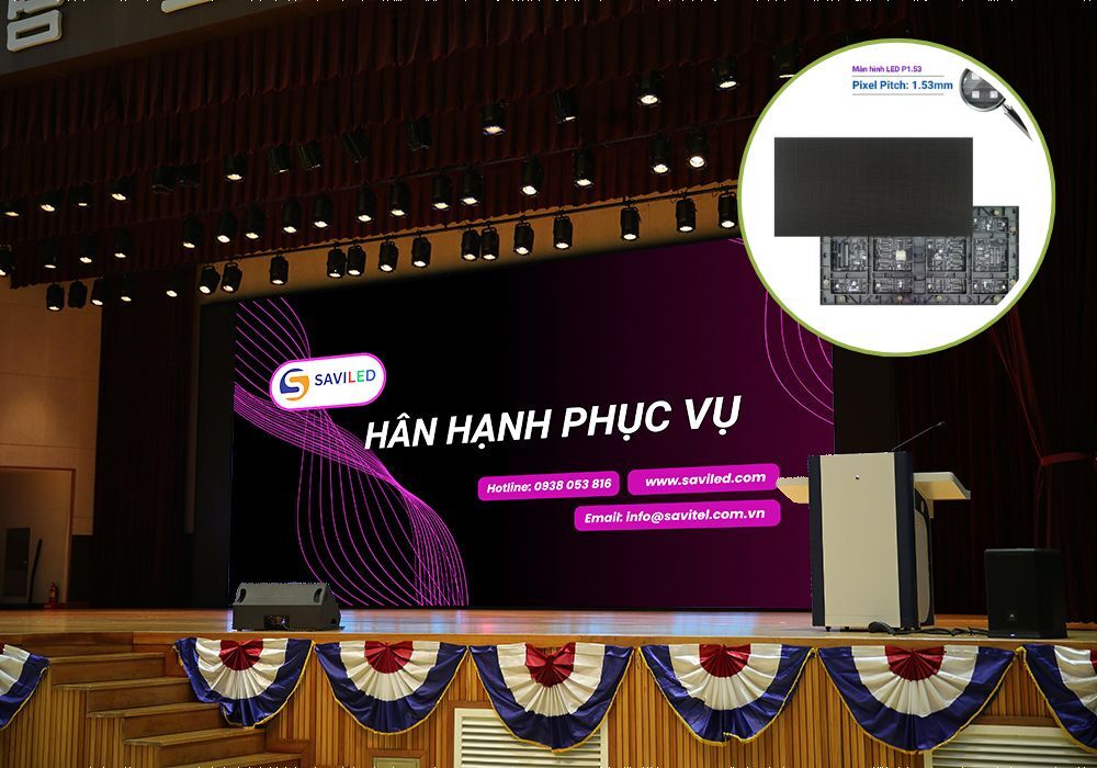 SAVILED cung cấp màn hình LED P1.53 trong nhà cho giảng đường đại học