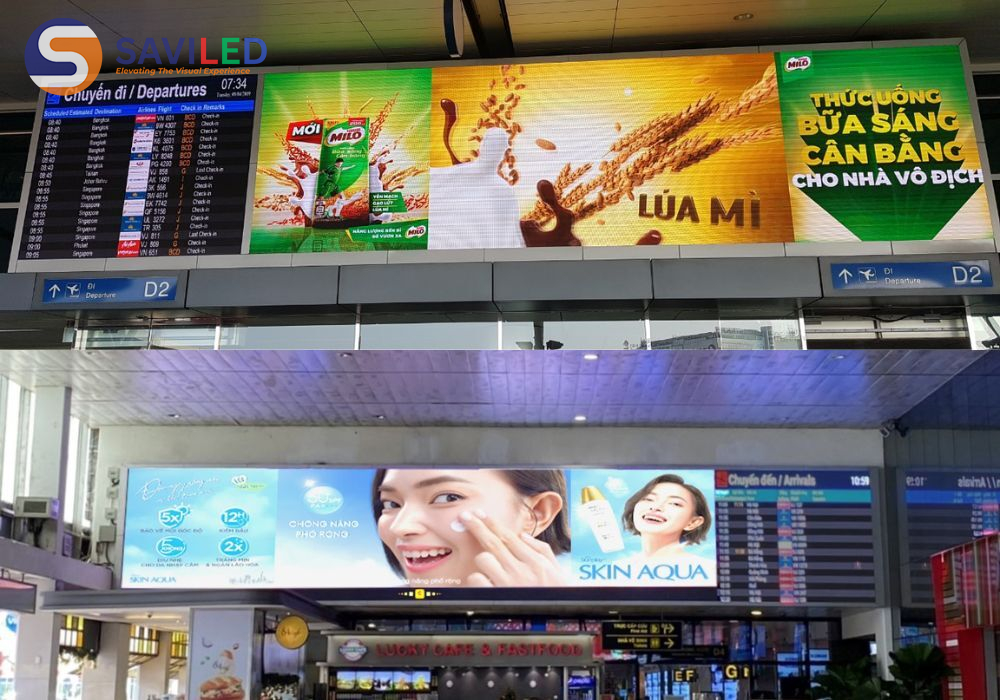 Màn hình LED P9 ngoài trời tại sân bay do SAVILED cung cấp
