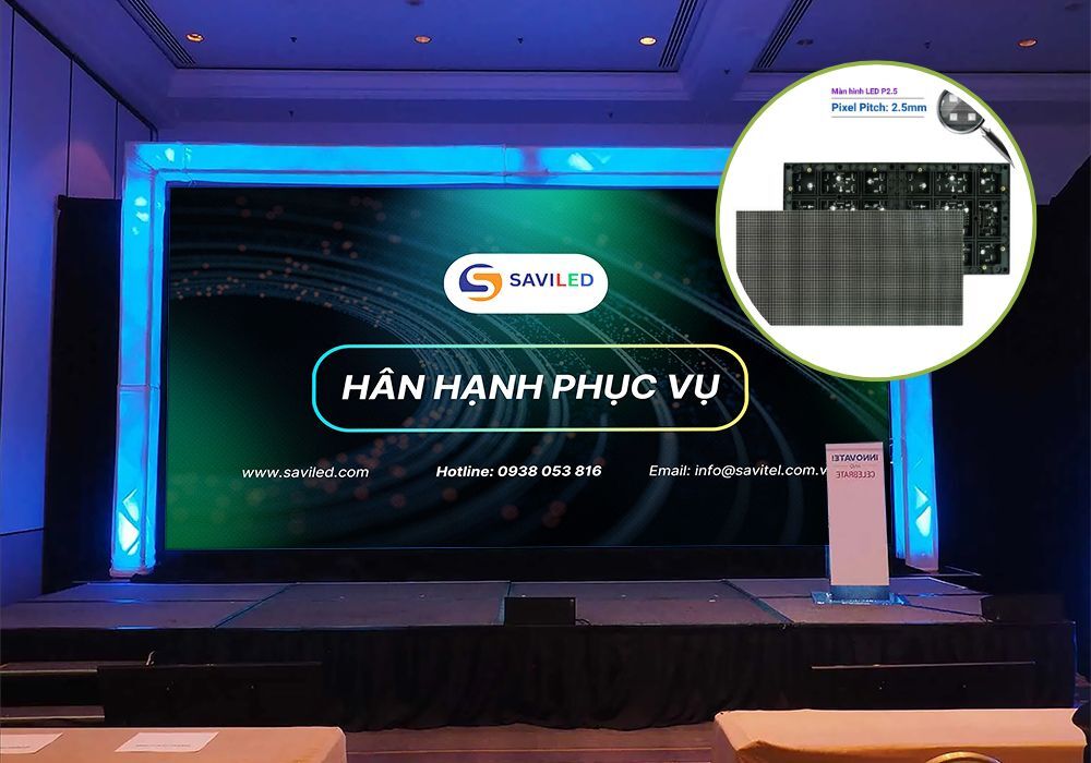 Màn hình LED P2.5 trong nhà tại hội nghị do SAVILED cung cấp