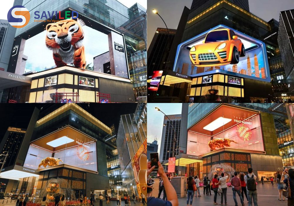 Màn hình LED 3D ở biển quảng cáo có góc nhìn rộng, chân thực