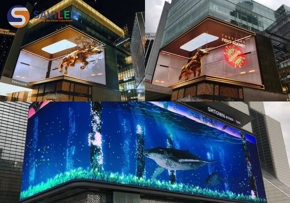 Nhờ công nghệ hiện đại, màn hình LED 3D có kích thước lớn, độ phân giải cao