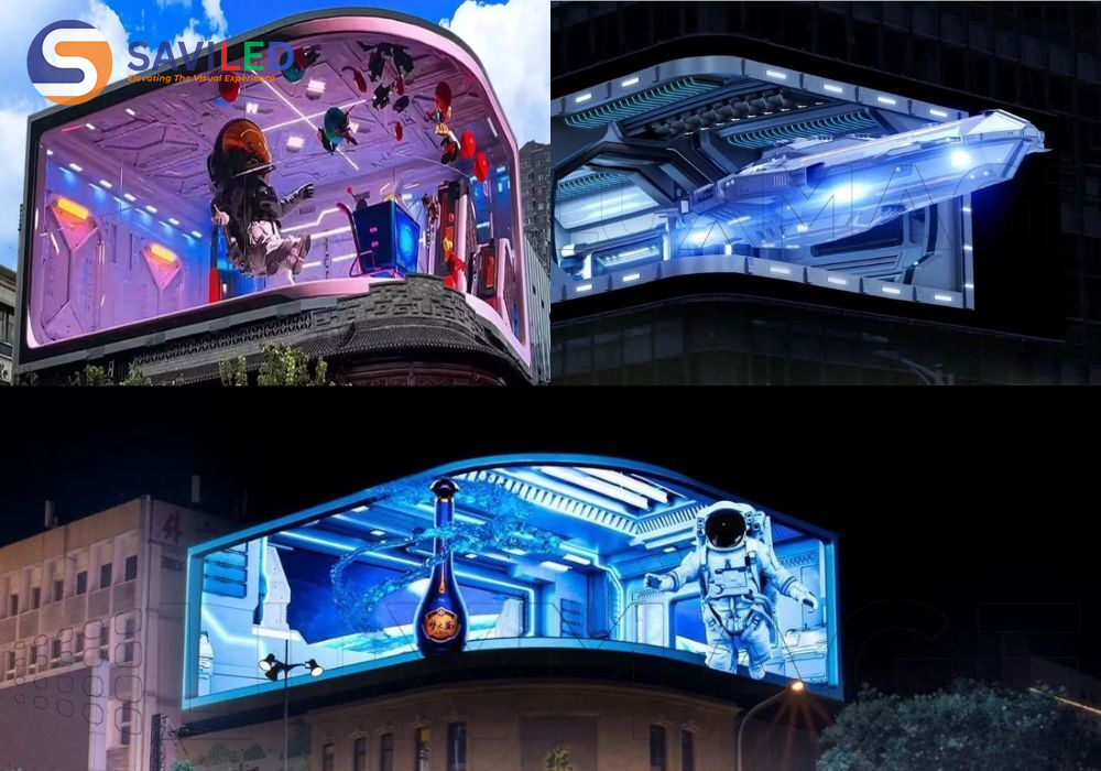 Các tòa nhà được cung cấp màn hình LED 3D quảng cáo