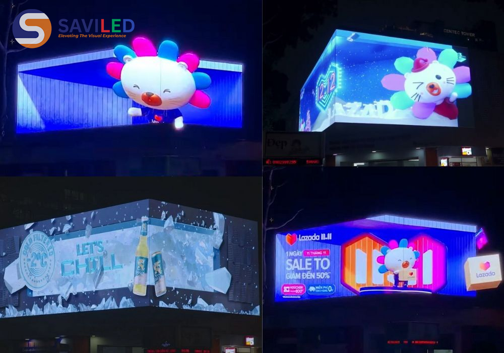 Ngã tư Phạm Ngọc Thạch được lắp đặt màn hình LED 3D quảng cáo