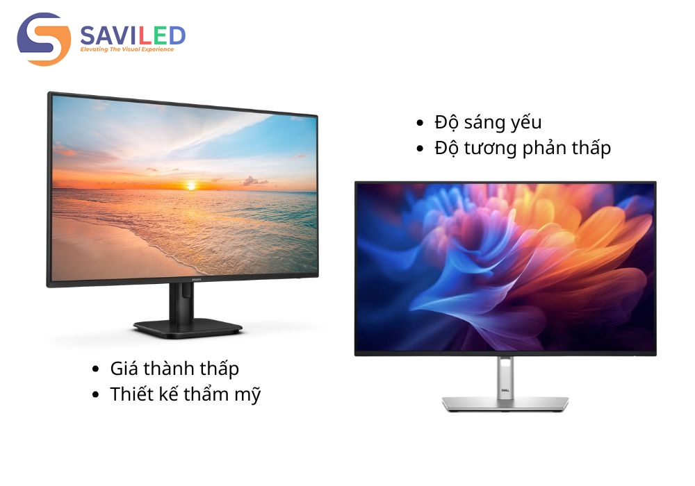 Màn hình LCD có giá cả phải chăng, nhưng độ tương phản thấp