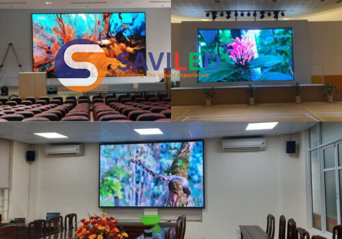 Hội trường sự kiện, phòng họp sử dụng màn hình LED P0.9 trong nhà do SAVILED lắp đặt