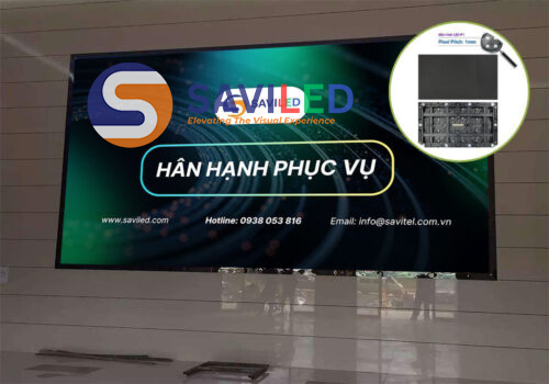 Màn hình LED P1 trong nhà tại khu vực hành lang trường học do SAVILED lắp đặt