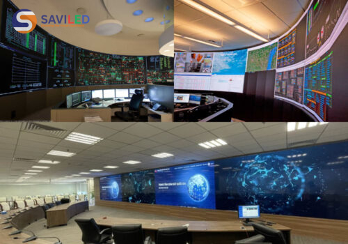SAVILED lắp đặt màn hình LED P1.8 trong nhà tại phòng trung tâm điều khiển