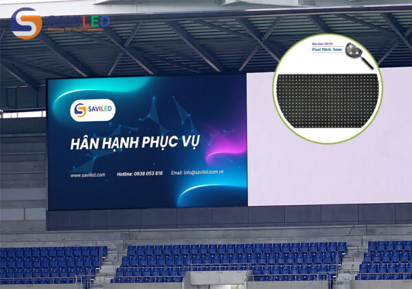 Màn hình LED P9 ngoài trời tại sân vận động do SAVILED cung cấp