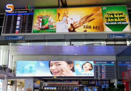 Màn hình LED P9 ngoài trời tại sân bay do SAVILED cung cấp