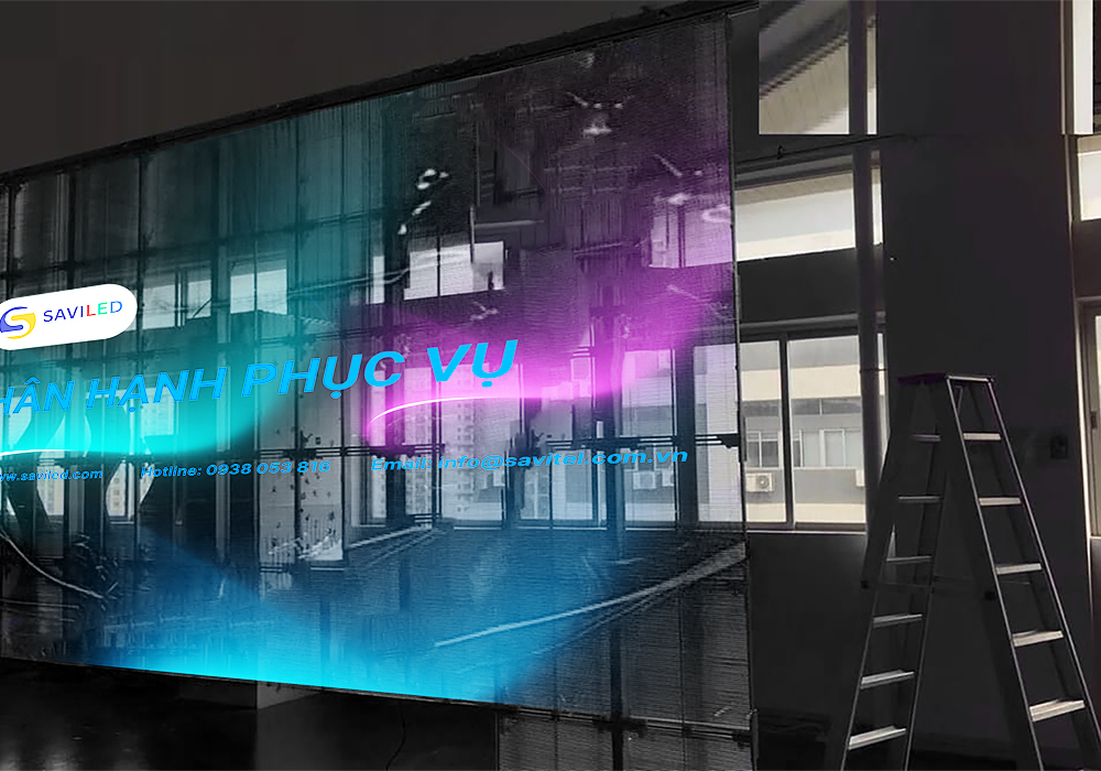 SAVILED lắp đặt màn hình LED trong suốt có độ phân giải cao