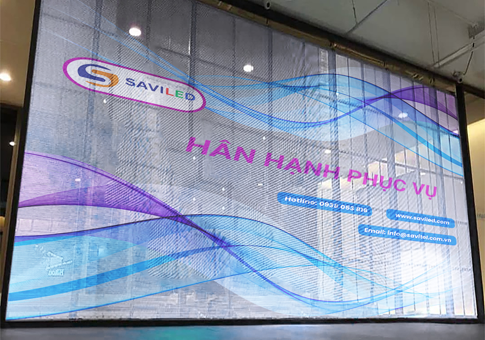 SAVILED lắp đặt màn hình LED trong suốt trong các tòa nhà cao tầng