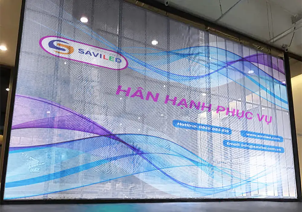 SAVILED lắp đặt màn hình LED hiệu ứng trong suốt trong nhà