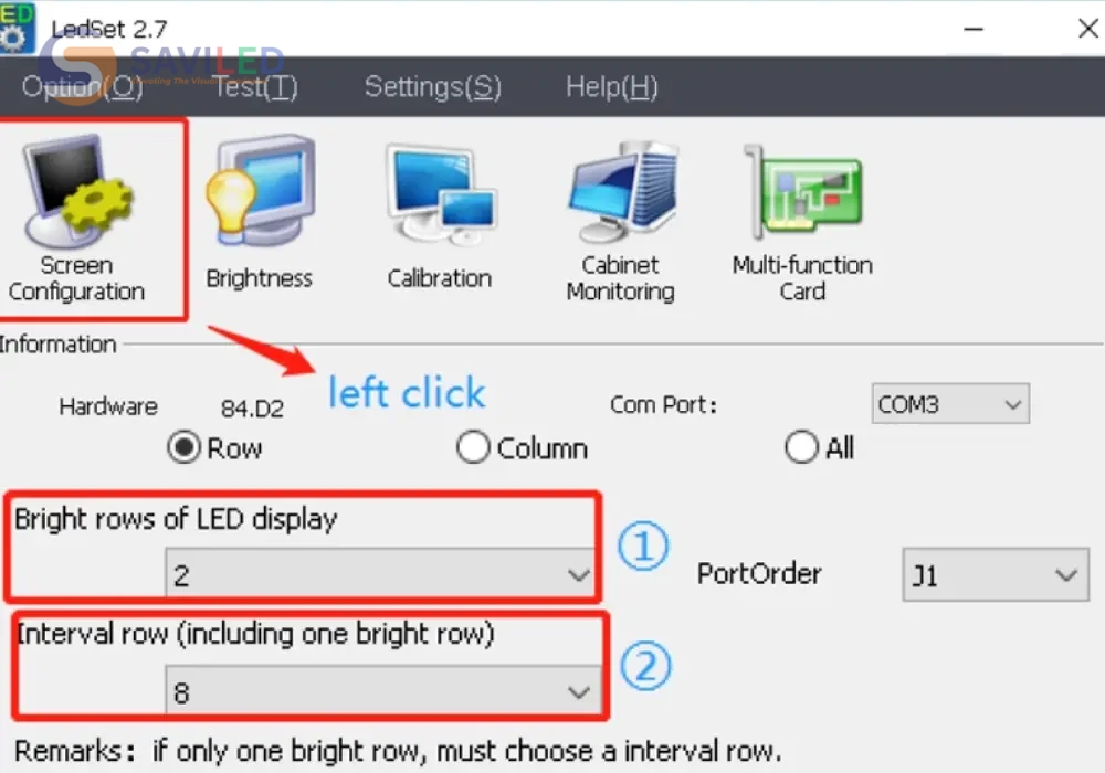 Giao diện hiển thị của phần mềm chiếu màn hình LED set