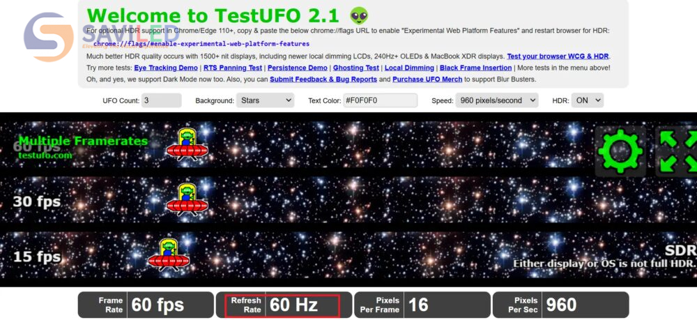 Refresh Rate chính là tần số quét màn hình có kết quả là 60Hz Refresh Rate chính là tần số quét màn hình có kết quả là 60Hz