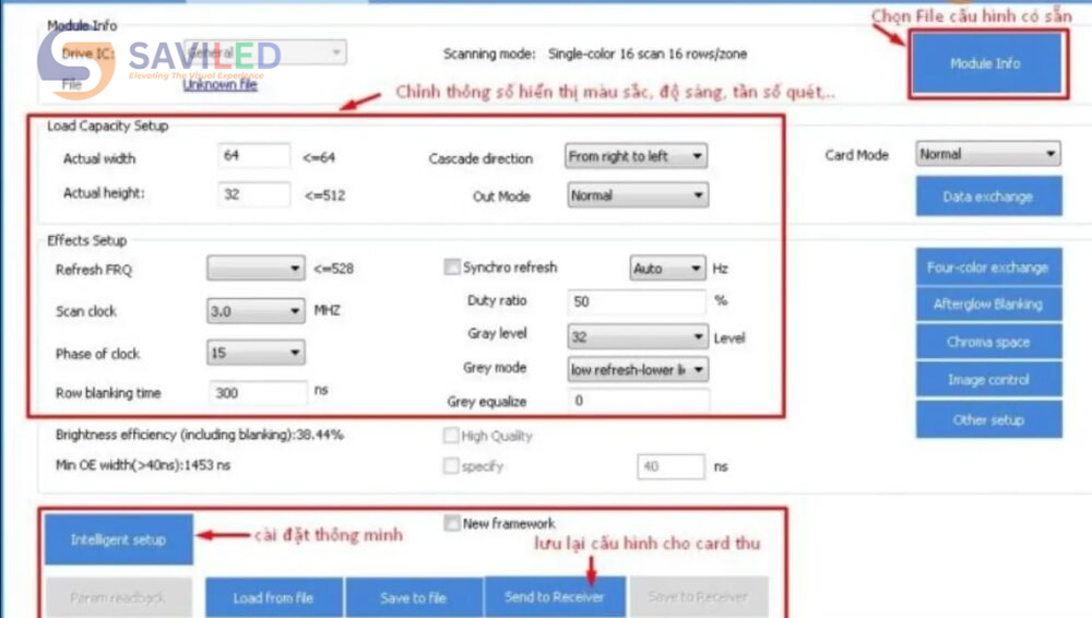 Thiết lập đầy đủ các thông số khác cho phần mềm