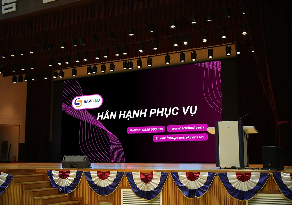 SAVILED lắp đặt màn hình LED tại sân khấu Hội trường Hải Dương