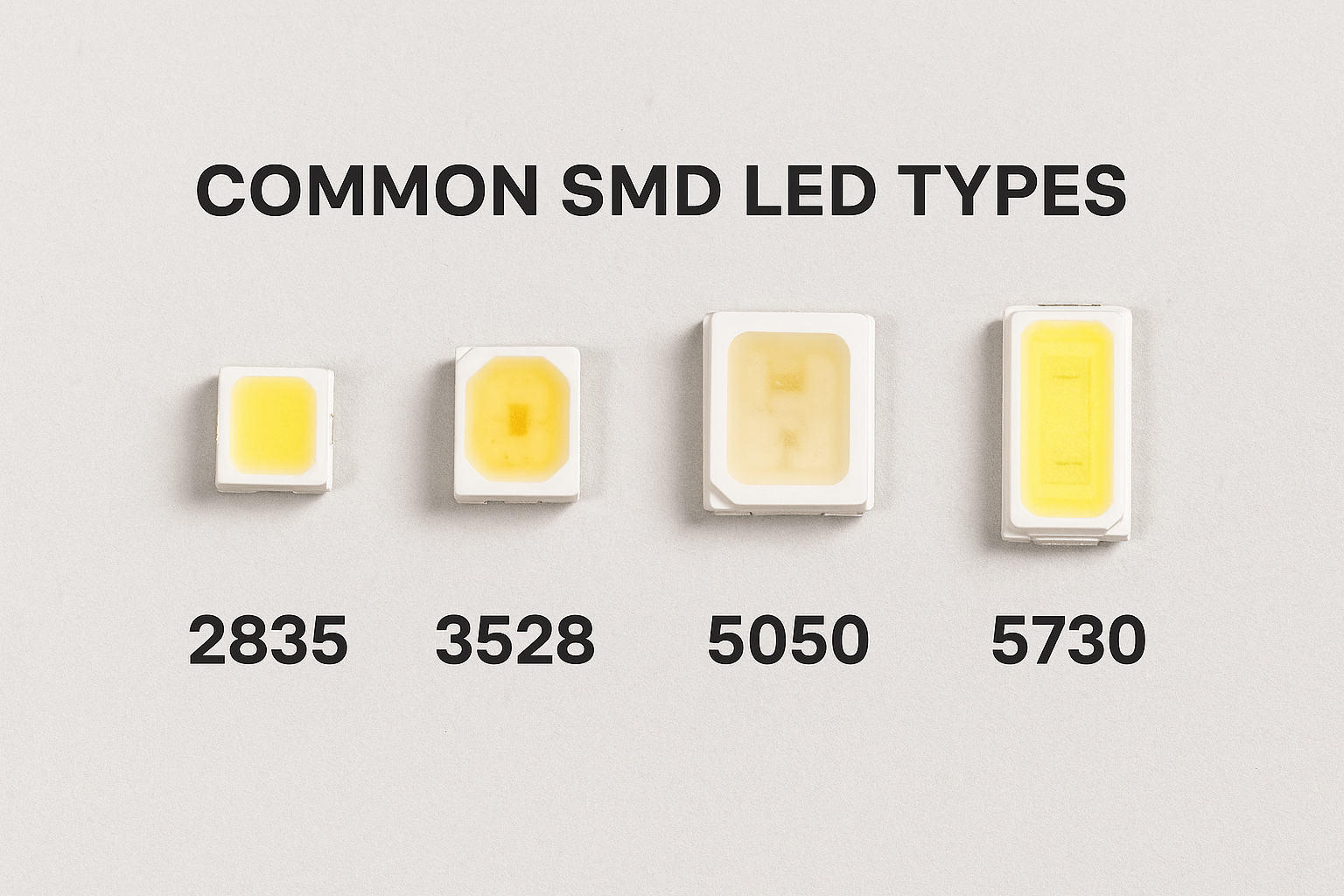 Kích thước chip LED SMD phổ biến Kích thước chip LED SMD phổ biến