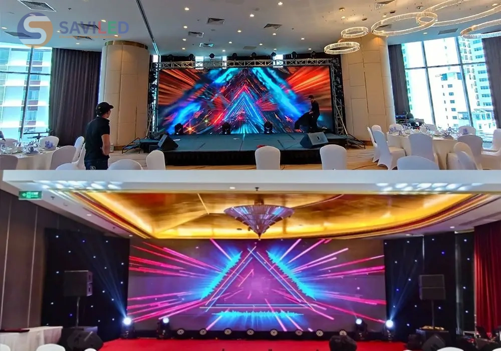 Nhân viên SAVILED lắp đặt màn hình LED GOB cho sự kiện Nhân viên SAVILED lắp đặt màn hình LED GOB cho sự kiện