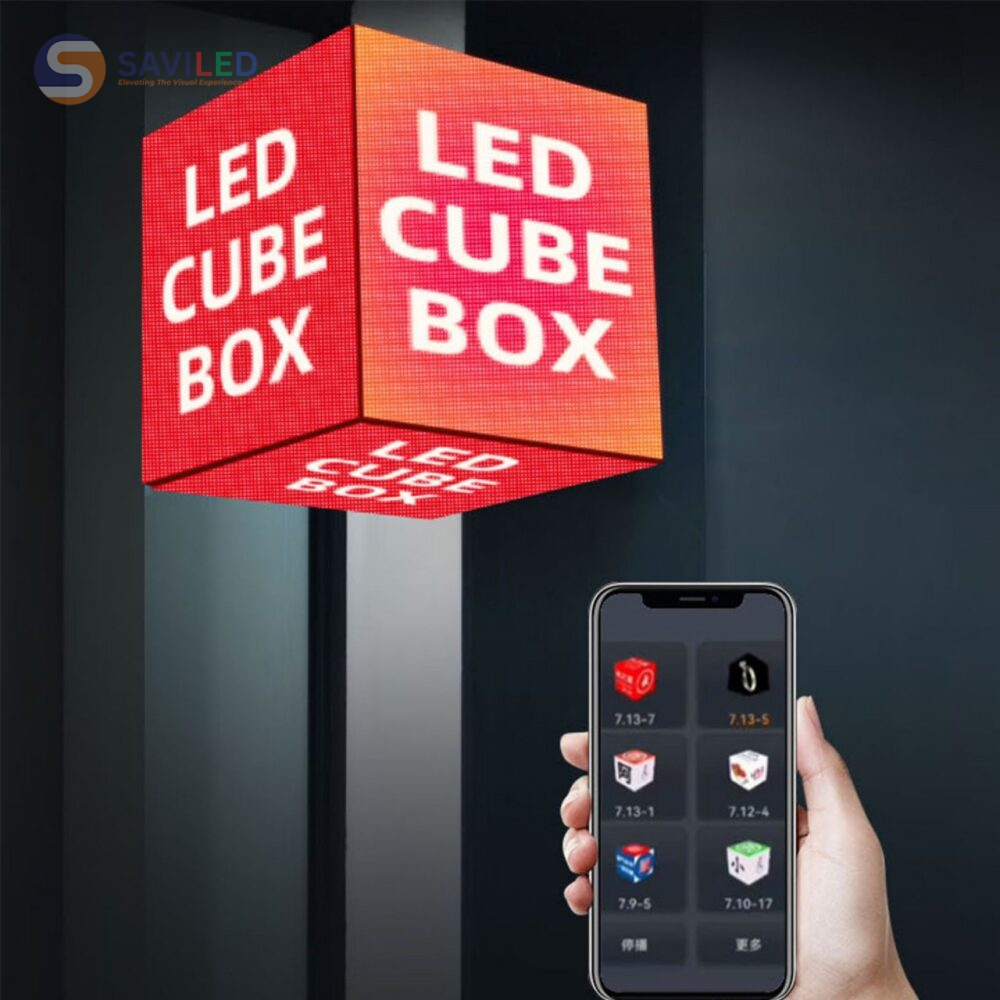 Màn hình LED lập phương tích hợp điều khiển nội dung trên điện thoại