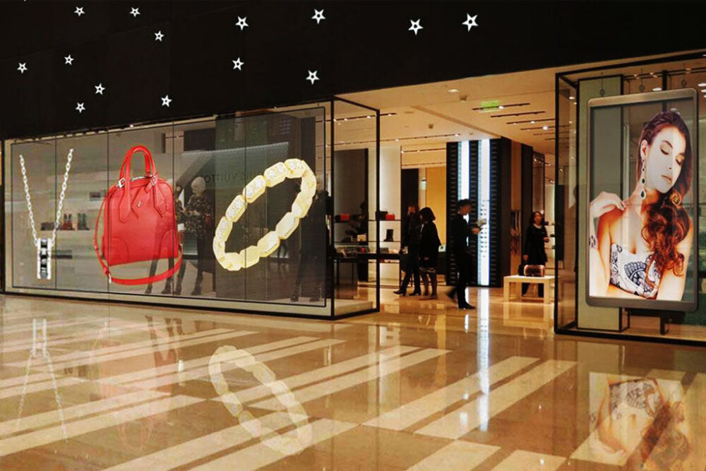 Màn hình led trong suốt cho shop thời trang